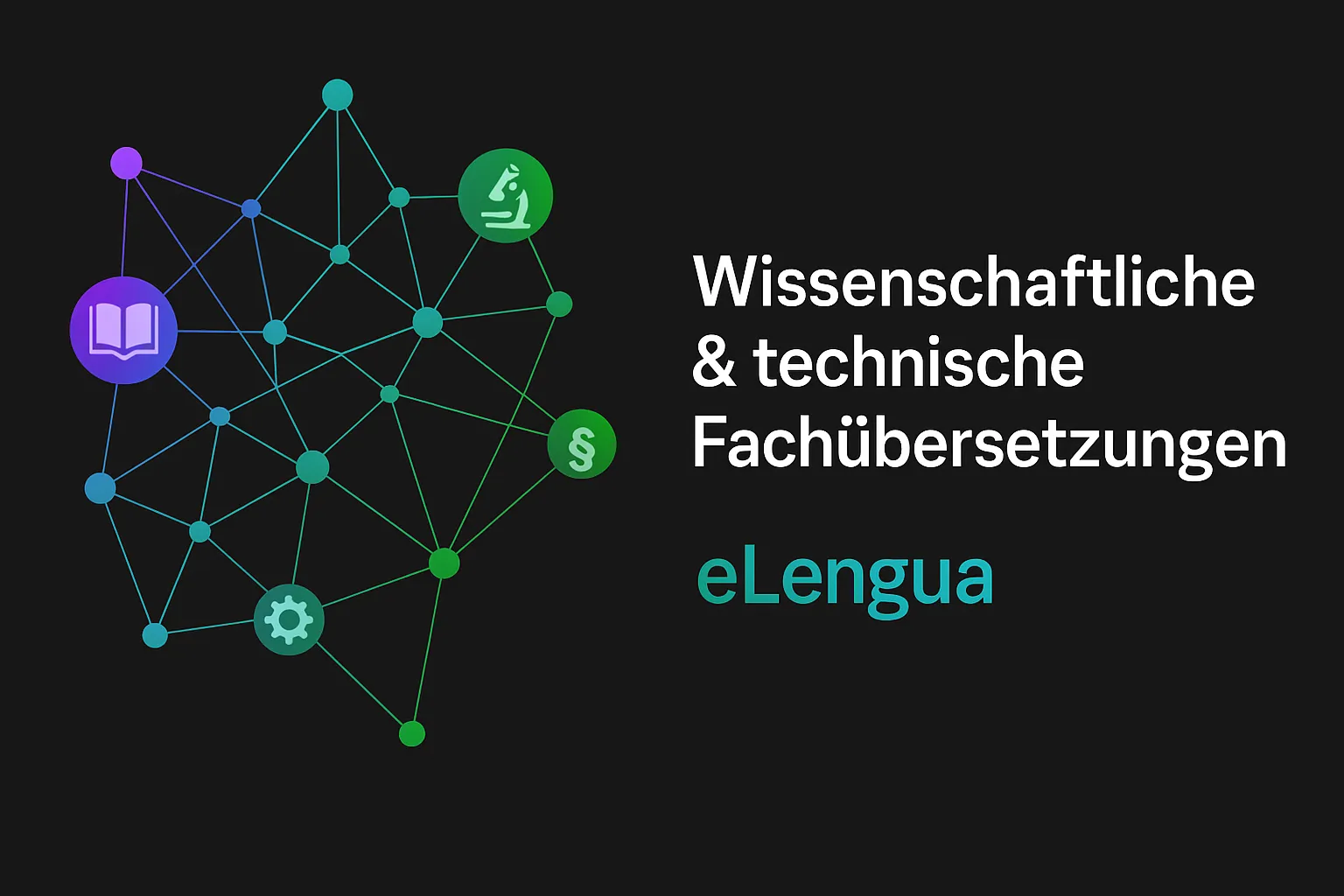 Illustration: Wissenschaftliche & technische Fachübersetzungen mit eLengua – präzise, kontextbezogen, anschlussfähig.